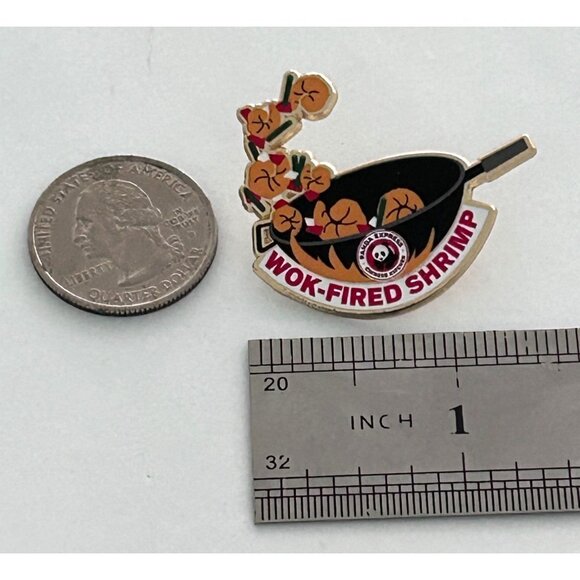 Panda Express Wok-Fired Shrimp Enamel Lapel Pin Employee Advertising - Picture 2 of 3